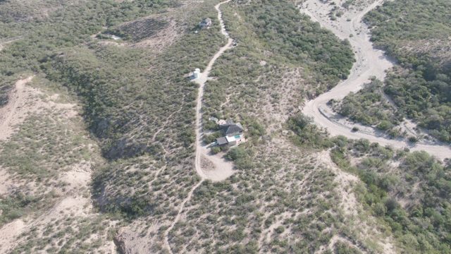 CABO PULMO BCS MEXICO-2022: House on Arid Hillside From Aerial View