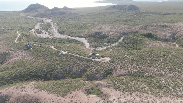 CABO PULMO BCS MEXICO-2022: Grassy Hills with Winding Paths and Distant Ocean