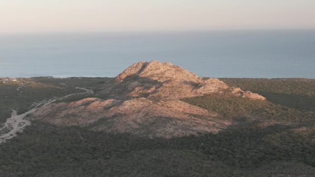 CABO PULMO BCS MEXICO-2022: Rocky Hill and Ocean with Shifting Shadows