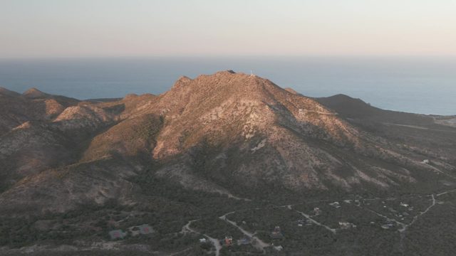 CABO PULMO BCS MEXICO-2022: Mountain Ridge and Ocean at Sunset
