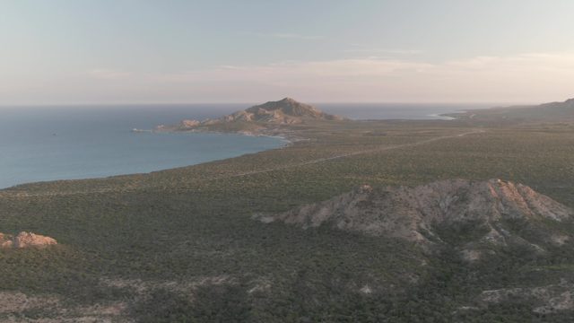 CABO PULMO BCS MEXICO-2022: Coastal Mountain, Road, and Moving Vehicle