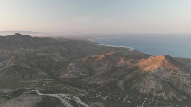 CABO PULMO BCS MEXICO-2022: Coastal Mountain Range Aerial Pan