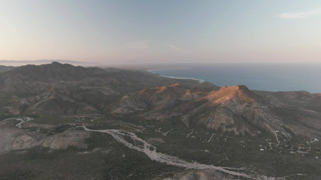 CABO PULMO BCS MEXICO-2022: Sunlight Shifting over Coastal Mountain Range