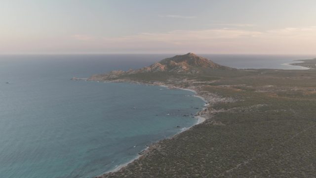 CABO PULMO BCS MEXICO-2022: Coastal Hill and Turquoise Ocean From Aerial View