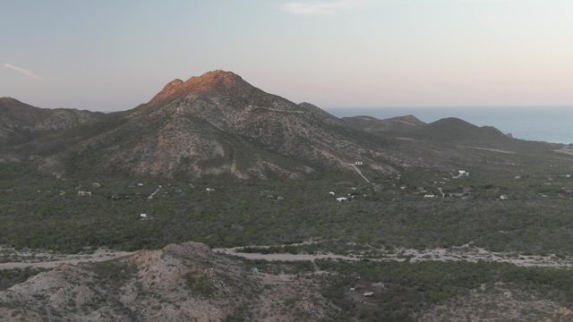 CABO PULMO BCS MEXICO-2022: Aerial Descent Over Mountain and Rocky Hill