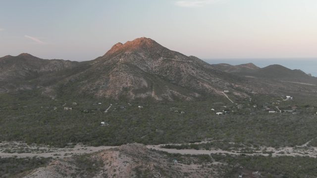 CABO PULMO BCS MEXICO-2022: Mountain Peak and Valley with Descending Aerial Perspective