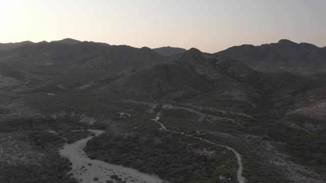 CABO PULMO BCS MEXICO-2022: Vehicles Moving on Mountain Valley Dirt Roads