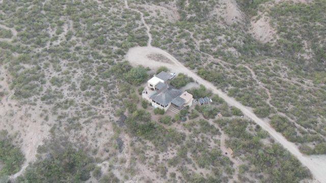 CABO PULMO BCS MEXICO-2022: Desert House and Winding Dirt Road Aerial
