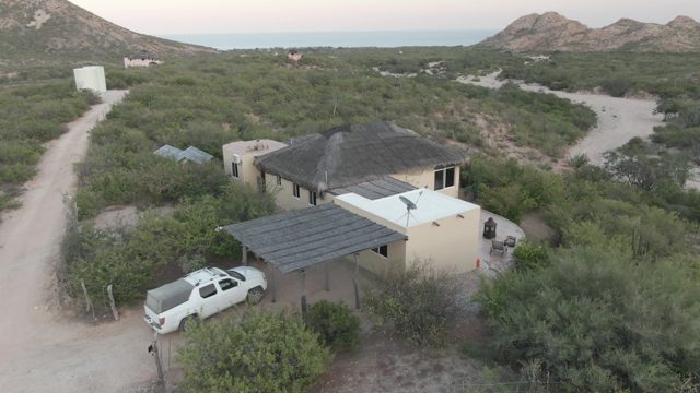 CABO PULMO BCS MEXICO-2022: Drone Approaching Desert Home with Ocean View