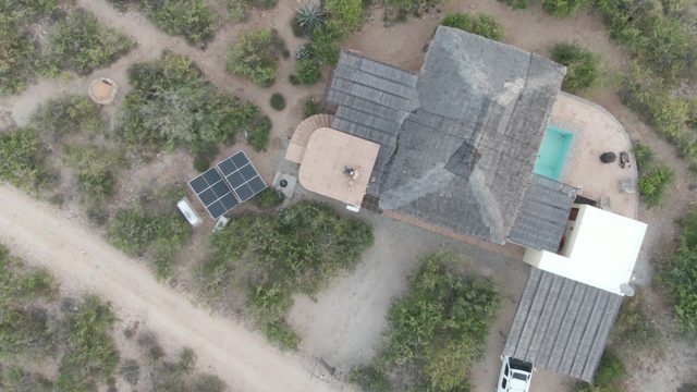 CABO PULMO BCS MEXICO-2022: Vehicle Exiting Carport at Desert Home
