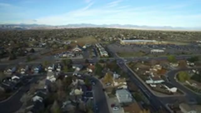 HIDDEN LAKE COLORADO-2016: Aerial Flyover Of A Small Town With Houses And Fairly