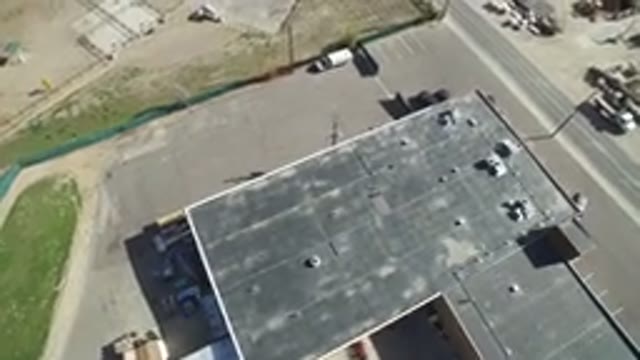 HIDDEN LAKE COLORADO-2016: Aerial View Of A Large Building's Roof With A