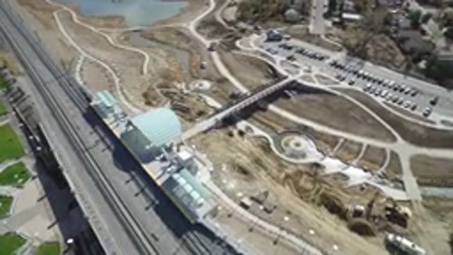 HIDDEN LAKE COLORADO-2016: Aerial View Of An Industrial Compound With Parking