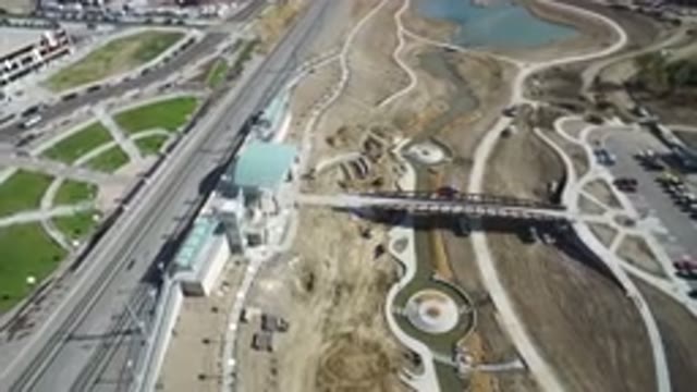 HIDDEN LAKE COLORADO-2016: A High View Of People Working On A Building On A