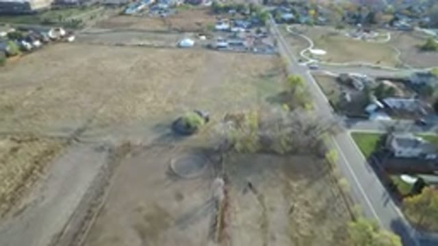 HIDDEN LAKE COLORADO-2016: Suburban Overhead View Over Undeveloped Land On A
