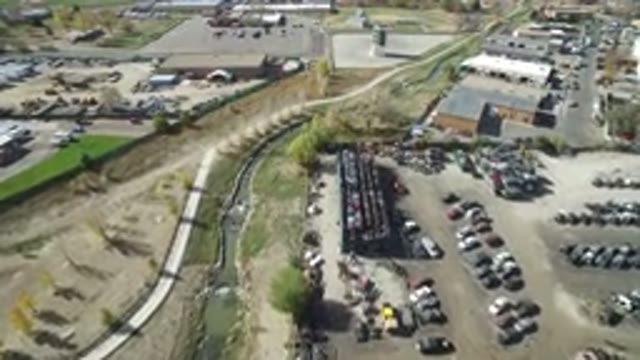 HIDDEN LAKE COLORADO-2016: Aerial Scope Of A City With An Industrial Park And