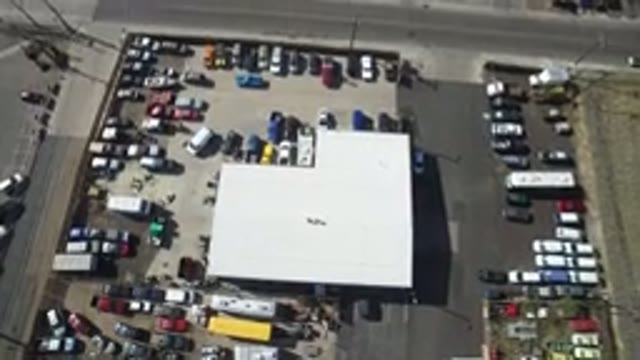 HIDDEN LAKE COLORADO-2016: Aerial View of Cars in Parking Lot