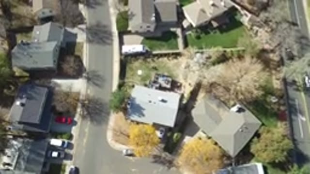 HIDDEN LAKE COLORADO-2016: Flyover Of A Neighborhood With Many Homes Green Lawns