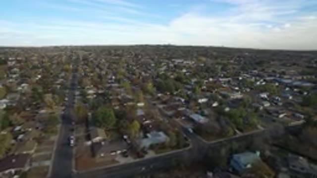 HIDDEN LAKE COLORADO-2016: Overhead View Of Suburban Neighborhood Houses