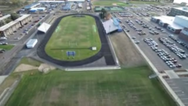 HIDDEN LAKE COLORADO-2016: The Lush Green Grass On The Stadium Field Looks So