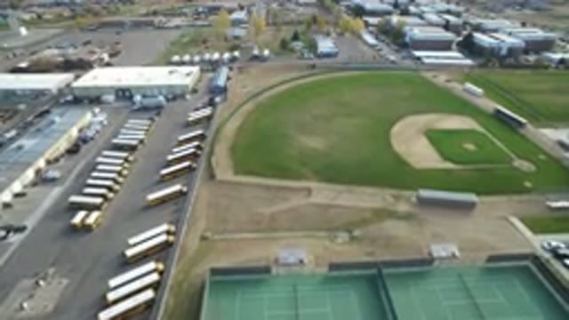 HIDDEN LAKE COLORADO-2016: An Aerial View Of An Empty Baseball Complex On A