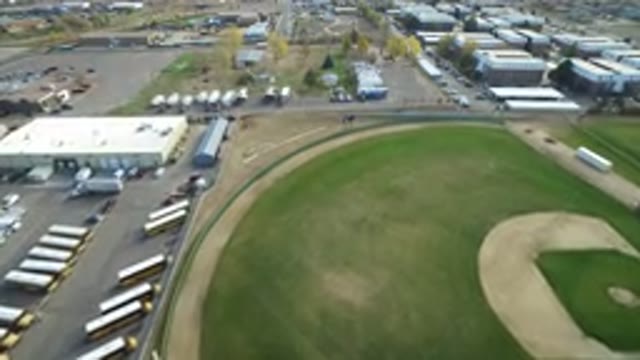 HIDDEN LAKE COLORADO-2016: Baseball Field and Houses in Suburban Neighborhood