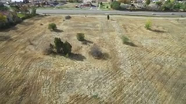 HIDDEN LAKE COLORADO-2016: Drone Films From Above A Cleared Land Next To A Road