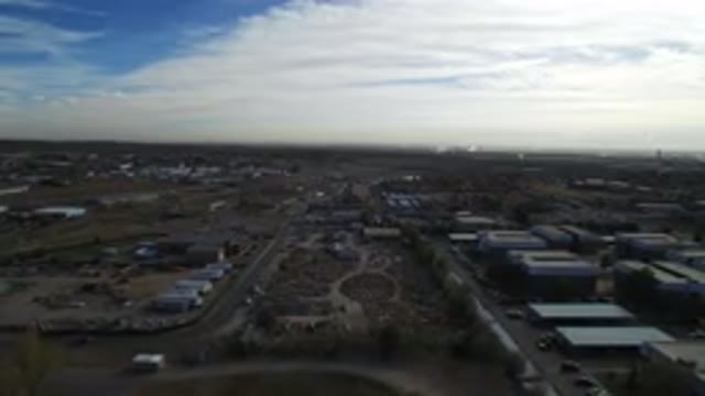 HIDDEN LAKE COLORADO-2016: Aerial View Of Small City With Buildings And Lots