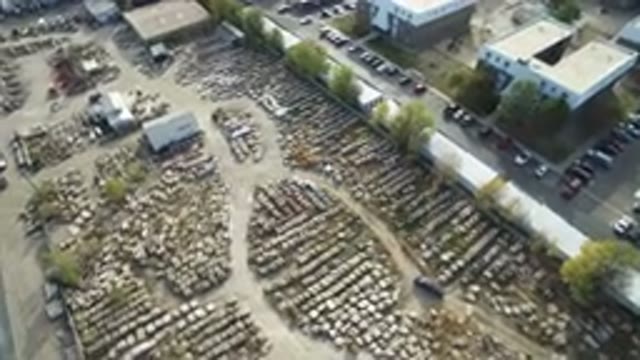 HIDDEN LAKE COLORADO-2016: Aerial View Of A Massive Parking Lot With An Empty