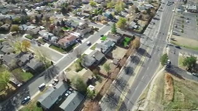 HIDDEN LAKE COLORADO-2016: Aerial Footage Of A Large Town With Giant Roadways