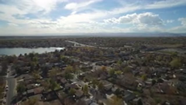 HIDDEN LAKE COLORADO-2016: Aerial View Of A City With A Beautiful Lake