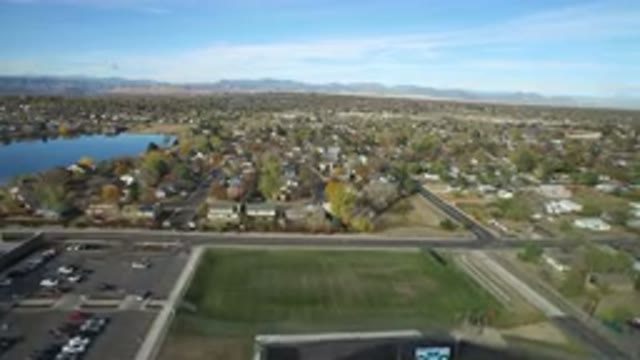 HIDDEN LAKE COLORADO-2016: A Top View Of Houses Road And Land Beside A Lake