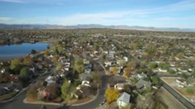 HIDDEN LAKE COLORADO-2016: Aerial View Of Lakeside Community