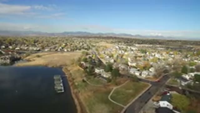 HIDDEN LAKE COLORADO-2016: Birds-Eye View Showing The Clear Ocean And Blue Sky