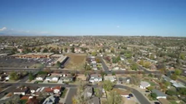 HIDDEN LAKE COLORADO-2016: Aerial Video Of Busy Roads With Houses Alongside And