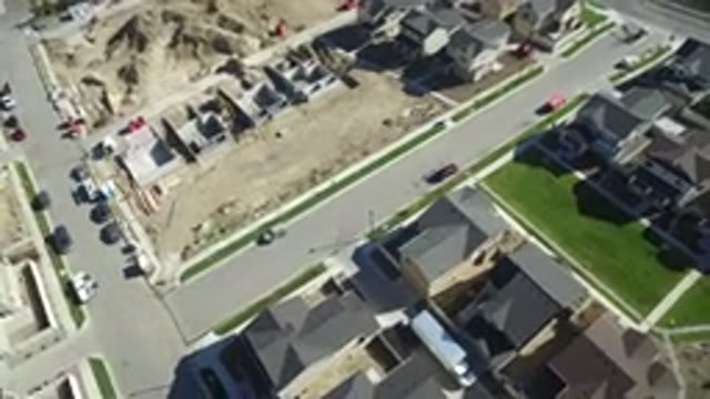 HIDDEN LAKE COLORADO-2016: Aerial Twisting Shot of Buildings and Building Site