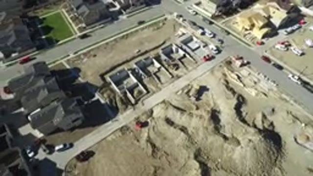 HIDDEN LAKE COLORADO-2016: Construction Site With Mounds Of Dirt Building Homes