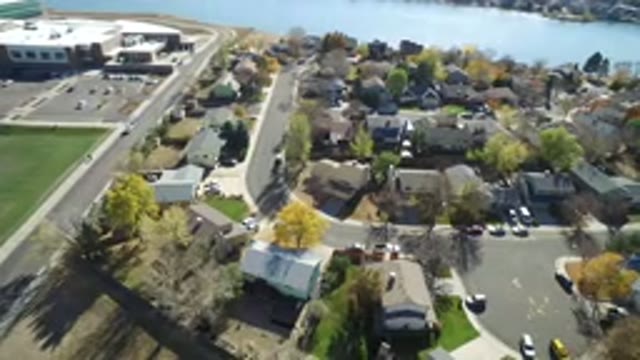 HIDDEN LAKE COLORADO-2016: Amazing Top View Of A Neighborhood With A Lot Of Trees And Rooftops