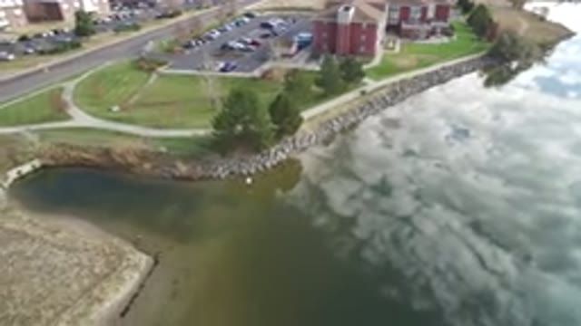 HIDDEN LAKE COLORADO-2016: Aerial View Of A Large Building With Parking At The