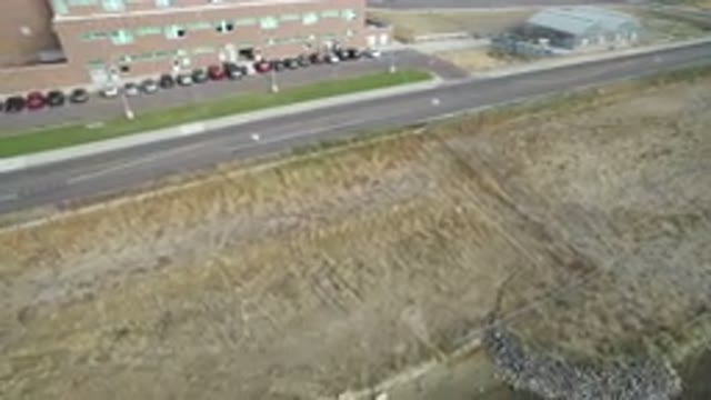 HIDDEN LAKE COLORADO-2016: Aerial Shot Of New Road To Isolated Building With