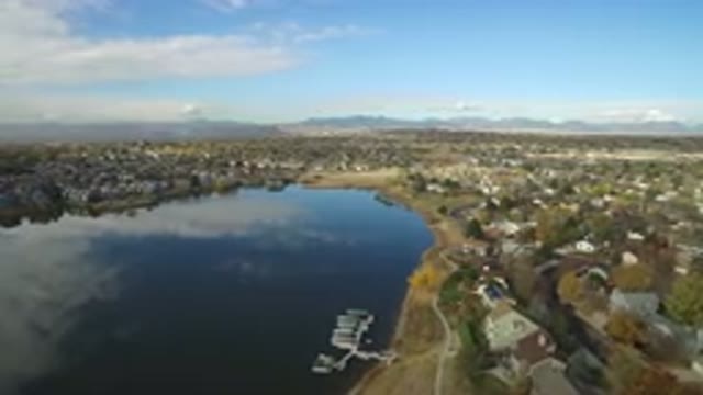 HIDDEN LAKE COLORADO-2016: Top View Of A Big City With Several Houses And Many