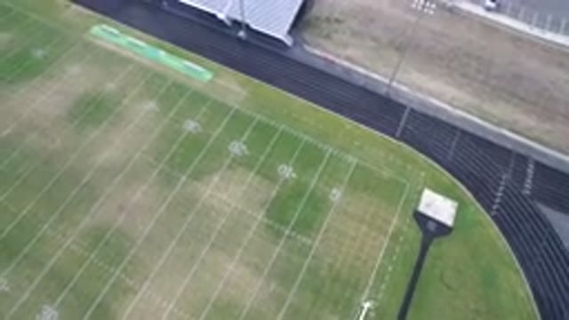 HIDDEN LAKE COLORADO-2016: American Football Field With Parched Parts Of The Grass