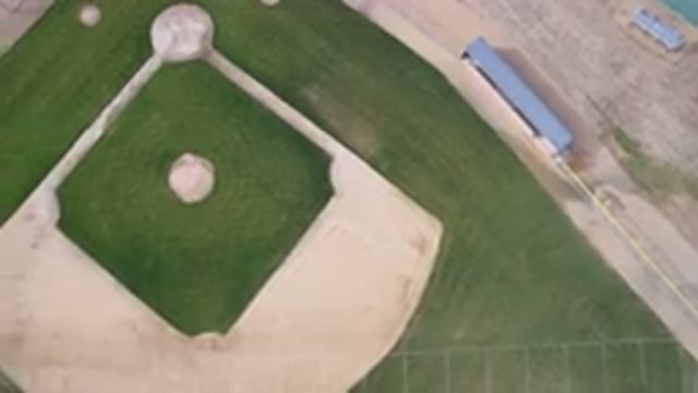 HIDDEN LAKE COLORADO-2016: Avila Footage Of A Baseball Field With Green Grass