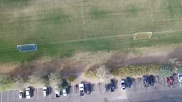 HIDDEN LAKE COLORADO-2016: Overhead View of Soccer Field and Cars