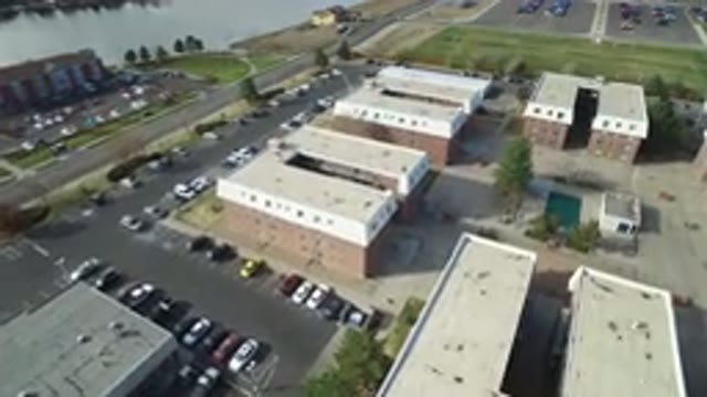 HIDDEN LAKE COLORADO-2016: Aerial View Of A Full Parking Space