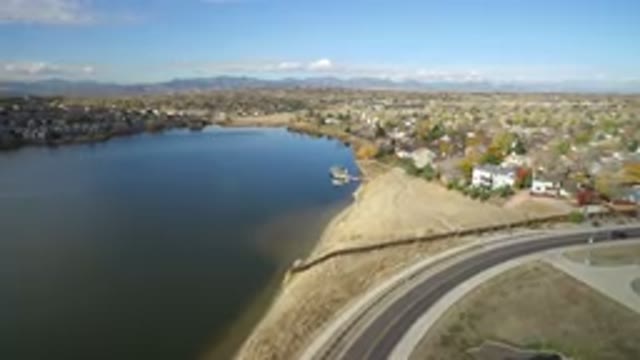HIDDEN LAKE COLORADO-2016: Aerial View Of Beach Near Lake And Surrounding