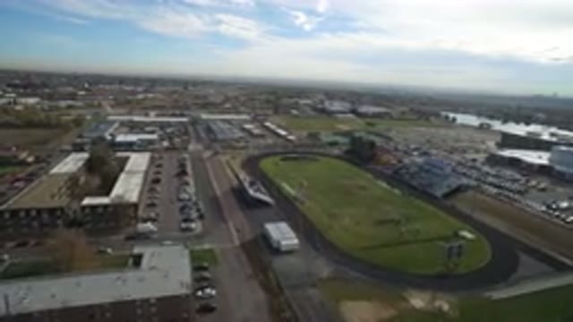 HIDDEN LAKE COLORADO-2016: Aerial Footage Of A Football Field And A Series Of