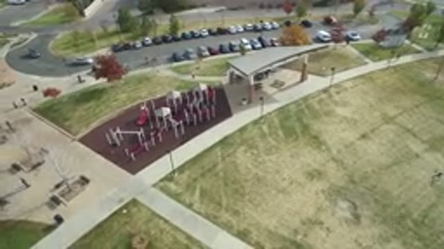 HIDDEN LAKE COLORADO-2016: Aerial View Of Community Center's Children's Playground