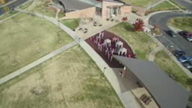 HIDDEN LAKE COLORADO-2016: Aerial Footage Of A Parking Lot Attached To A Grassy Park