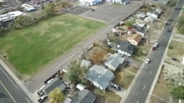HIDDEN LAKE COLORADO-2016: Birds Eye View Of Small Suburban Community During Spring